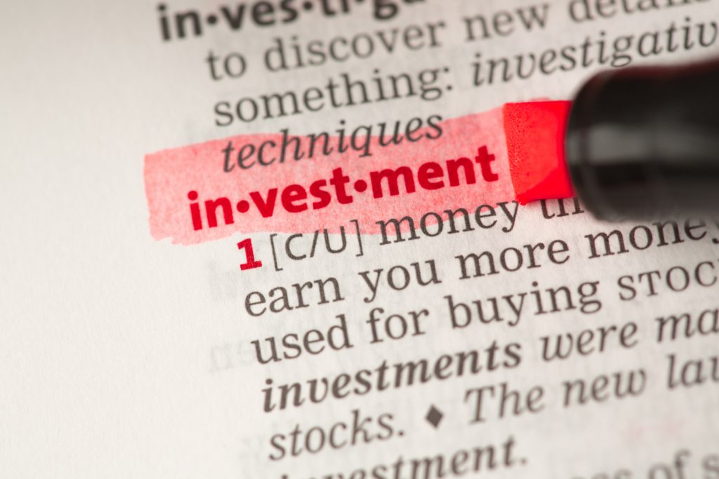 Investment definition highlighted in red